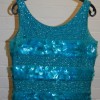 Turquoise top with large sequins